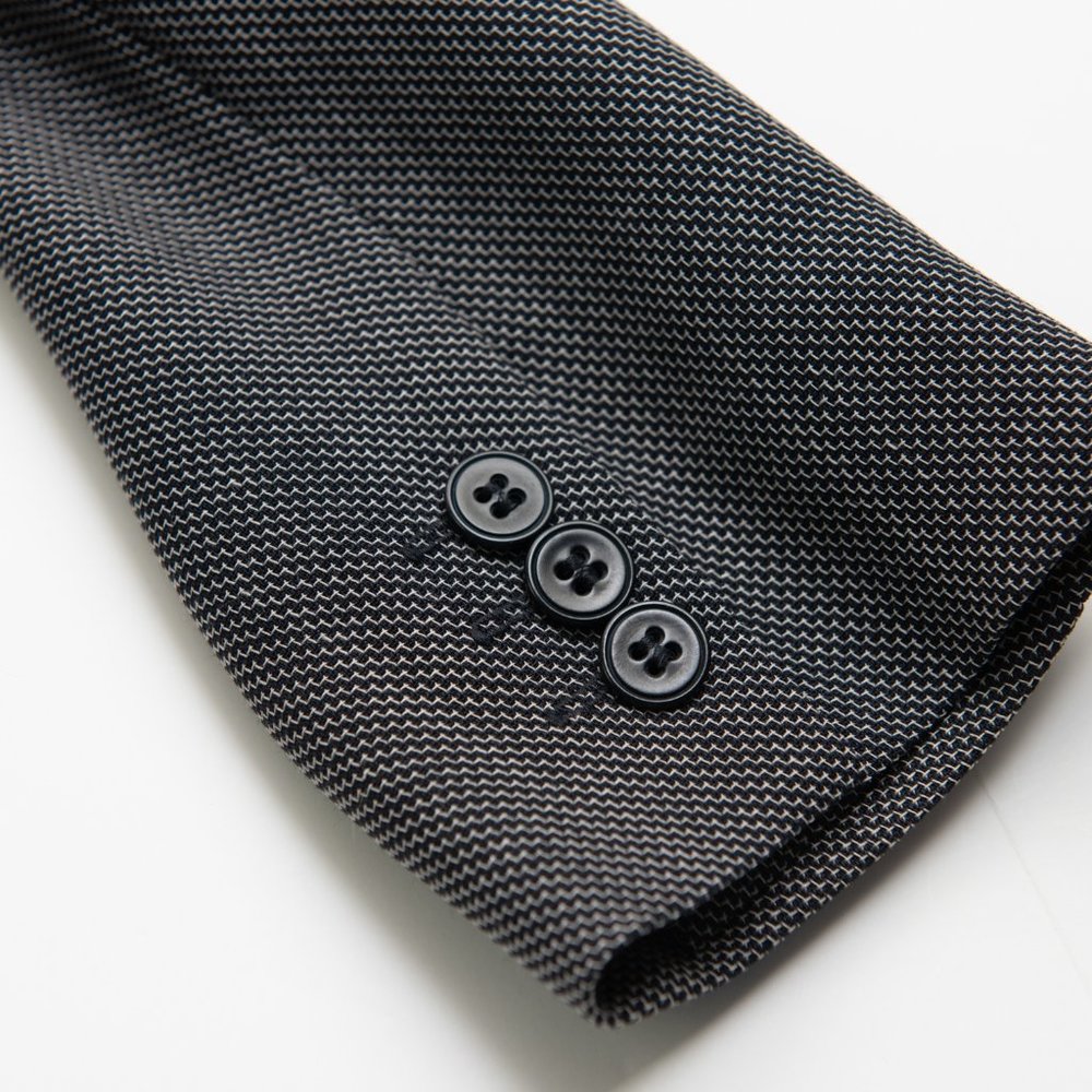 Max Mara Wool Blazer 100% Virgin Wool 3 Button Black White Navy Blue Size 10 - Picture 4 of 10